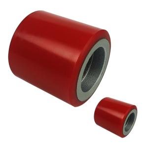 China Red 80mm Pallet Truck Wheels , 800kg Loading Pallet Jack Roller Wheels wholesale