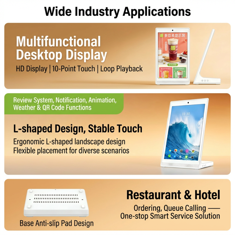 L-Type Desktop Digital Display with Face Recognition, Multi-Touch Capacitive Screen and Full HD Resolution