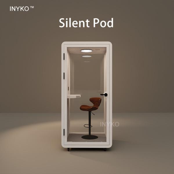 Modular Office Pod with LED Lighting Quick Installation and Wheelchair Accessible Soundproof Booth