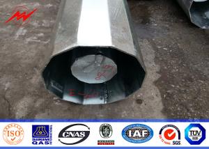 China Round Shaped Galvanized Steel Pole 16 Sides With Galvanized Climbing Bolt wholesale
