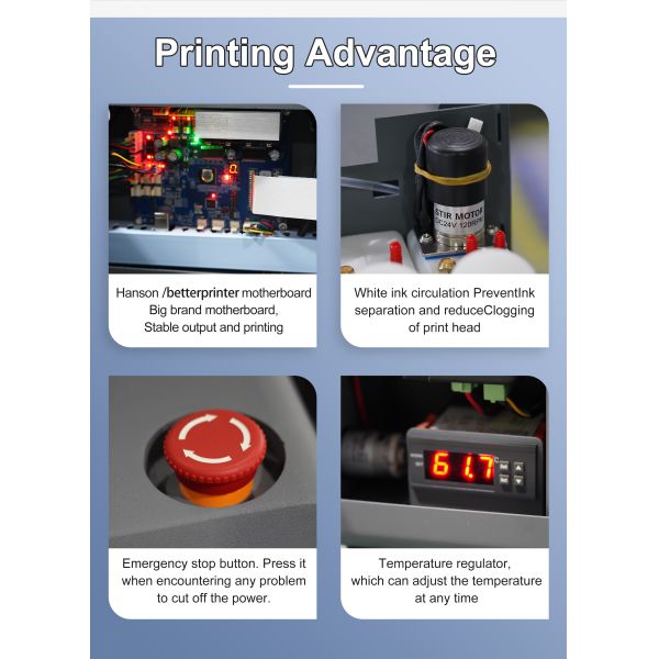 KECAI Touch Screen A3 DTF Printer XP600 Full-Automatic Textile Print Tshirt Printer A3 30cm Printing Machine for T Shirts Hats