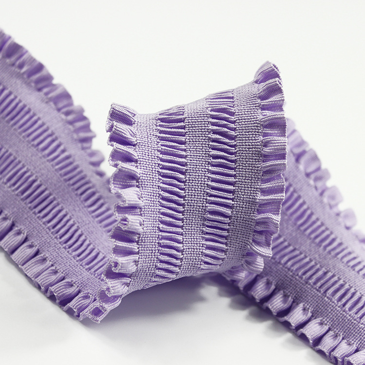 Purple Knitted 5.5cm Lace Elastic Band 55mm Polyester Webbing Straps