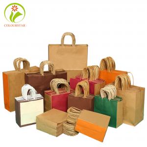China Pantone 157g Kraft Paper Shopping Bag ISO9001 Brown Kraft Paper Bags on sale
