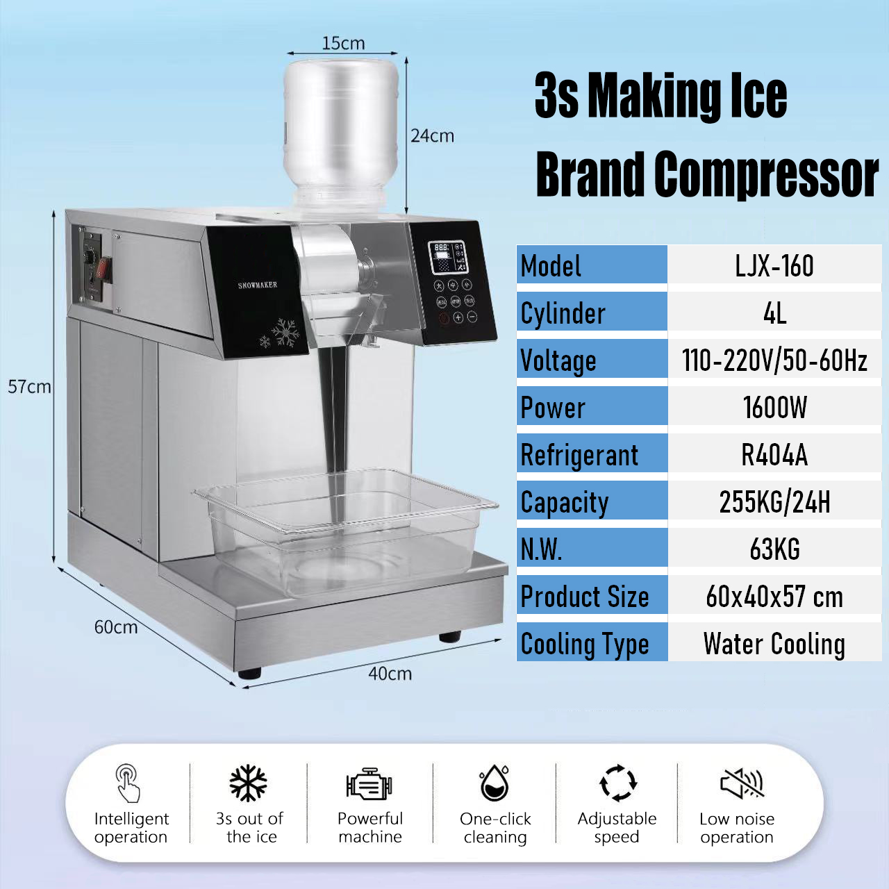 255kg 24H Automatic Commercial Ice Maker Machine for Business Prices Snowflake Ice Machine Private Mold NO N.W. 63KG