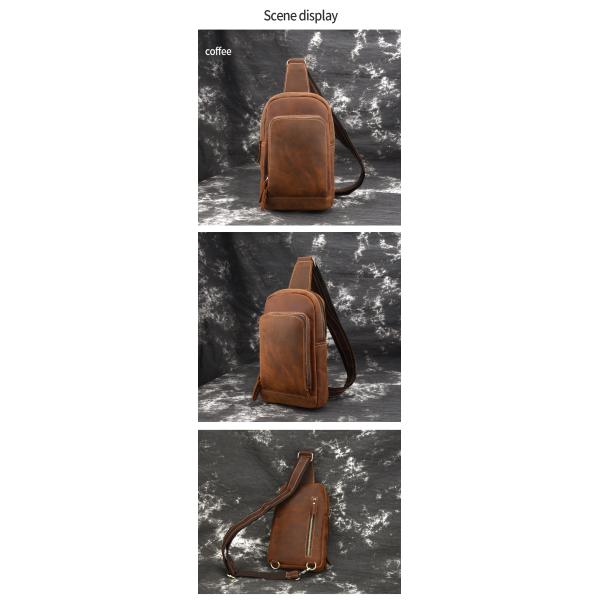 Functional Customized Cowhide Leather Sling Crossbody Backpack for Travel Hiking