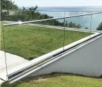Indoor Outdoor Stainless Steel Railing With Tempered Glass Easy To Clean Sleek