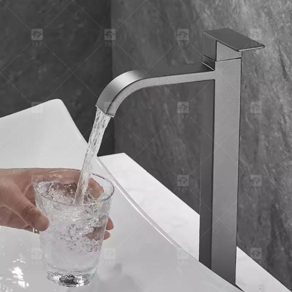 Gray Single Cooling Bathroom Basin Faucet Countertop Washtable Household Balcony