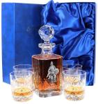 customized whiscky wine decanter set gift packaging box with satin