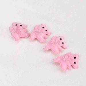 China Pink Plush Toppers Craft Cute Little Bear Eco - Friendly 3*3mm With Sticker wholesale