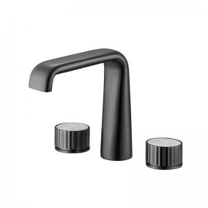 China Widespread 3 Hole Two Hand Bathroom Sink Faucet 200mm Width on sale