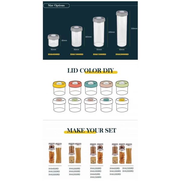 High Borosilicate Glass Vacuum Jar with Leak-proof Seal and Stackable Design for Food Storage