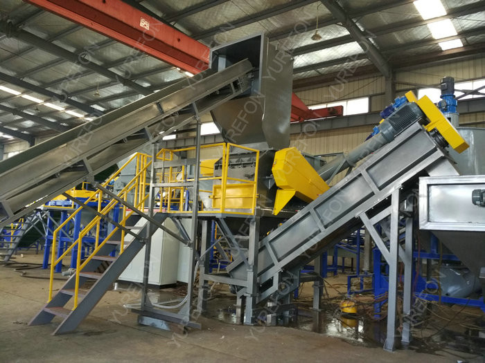 High Automatic Plastic Washing Recycling Machine , 1500 Kg / H Plastic Bag Recycling Machine Line