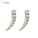 Full Round Diamond Stud Earrings 18k Gold Jewellery Zircon Hook For Women