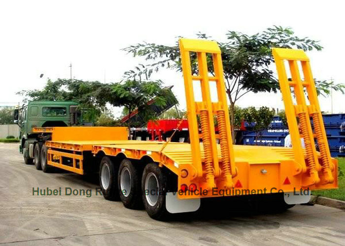 Gooseneck Tri-axle Hydraulic Ladder Lowbed Semi Trailer Heavy Machine 60ton,80Ton