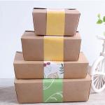 Kraft Paper Takeaway Box Disposable One - Piece Design Eco Friendly Portable