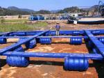 HDPE Aquaculture Fish Cage Floating Green And Yellow For Fish Farming Industry