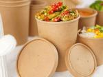 16oz - 50oz Food Grade White Paper Salad Bowl With Lid , Durable Kraft Bowls