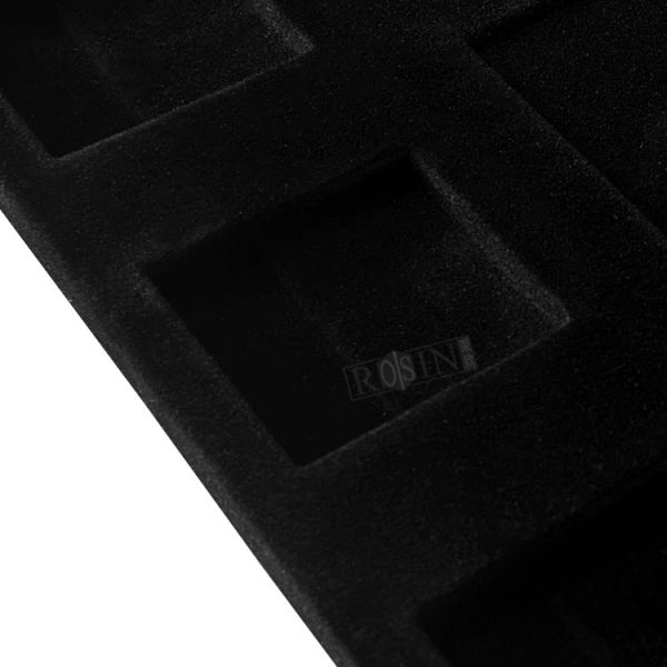 Recyclable 6 Grids Black Flocking Gift Box Plastic Medal Presentation Inner Holder packaging
