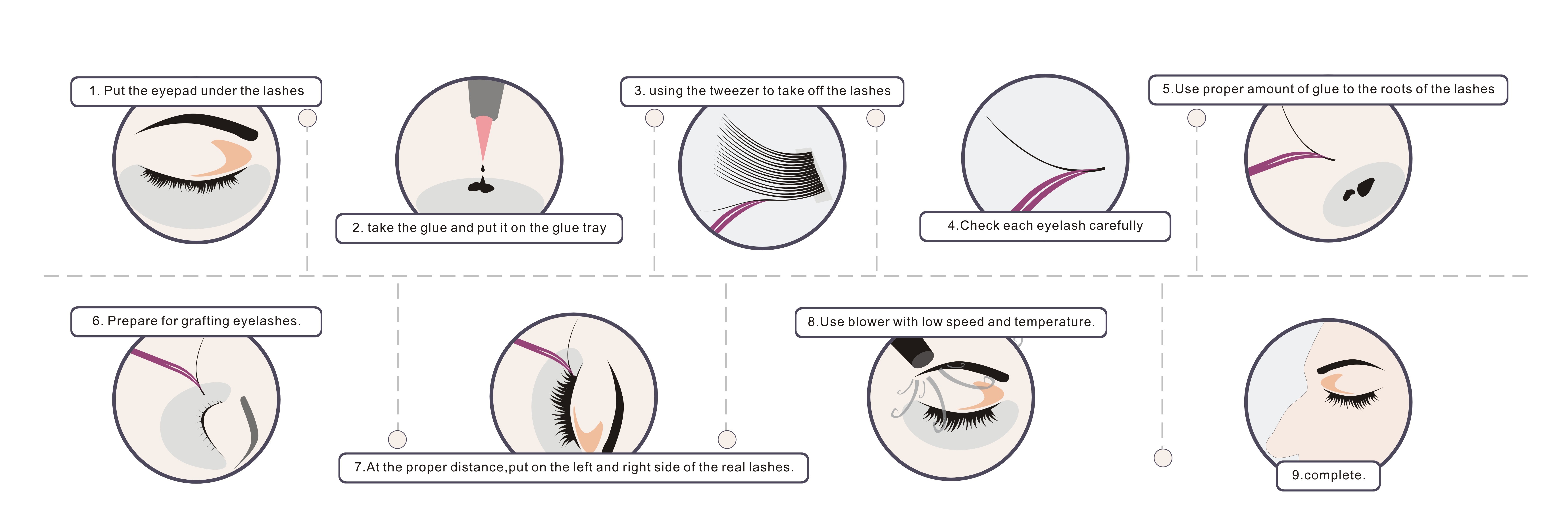 Synthetic Hair Individual Russian Volume Eyelash Extensions Customize Logo