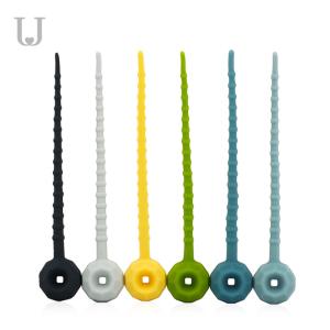 China 115mm ElasticReusable Silicone Food Ties 27g Environmental Friendly wholesale