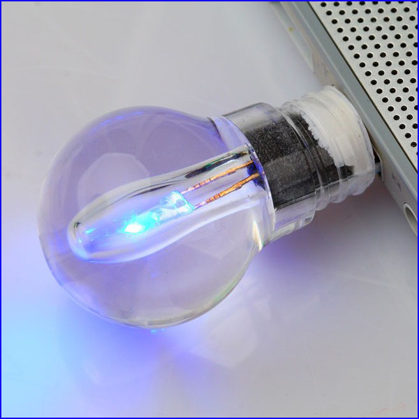Bulb LED Light 16GB USB Flash Drive Delicate Design Acrylic Material