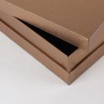 Custom Logo Elegant Lid Base Cardboard Gift Package Brown Rigid Paper Box With