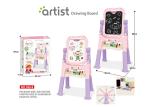 67 CM Height Unisex Kids Magnetic Drawing Board 12 Chalks Painting Blue