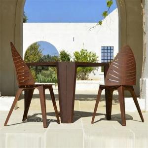 China Morden Design Rusty Leaf Shaped Metal Furniture Corten Steel Garden Chair on sale