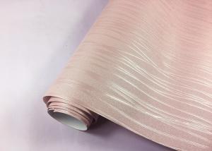 China Mould Proof Self Adhesive Textured Wallpaper Pink Customized Size 60cm * 50m wholesale
