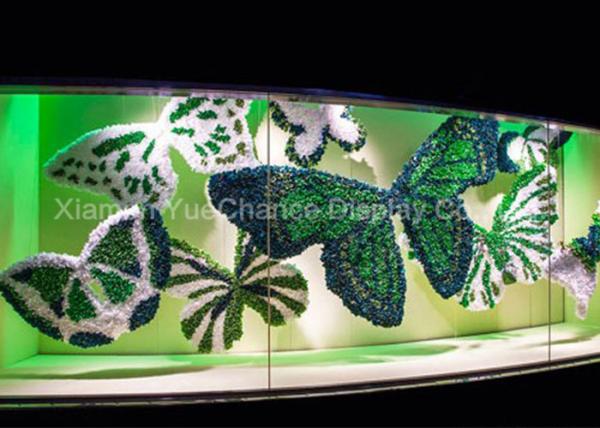 Decorative Fabric Butterfly Made From Fake Flower Customized Design Display