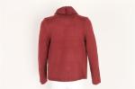 Fur Lining PU Splicing Ladies Sweater Cardigan Wine Color In Stock