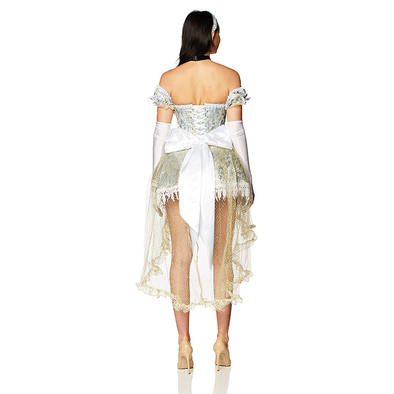 European and American Court One-Shoulder Dovetail Princess Dress for Vintage Party