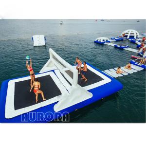 China Outdoor Water Play Giant Inflatable Volleyball Court Water Game Jumping Trampoline wholesale