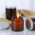 Decorative Apothecary Round Empty 200ml 300ml 400ml 16oz Matte Amber Glass