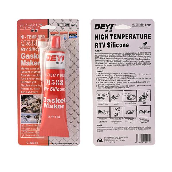 ISO9001 Certified Red Acid RTV Silicone Gasket Maker 85g For Sealing Application