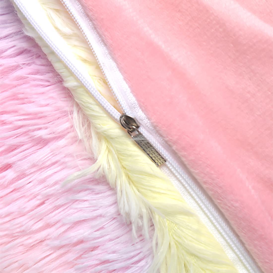 200TC Thread Count Bedding Set Faux Fur Duvet Mink Rainbow Plush Fluffy Luxury Fitted Sheets Set