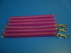 China Custom Solid Purple Stretchable 12cm Length Spiral Key Chain Holders wholesale