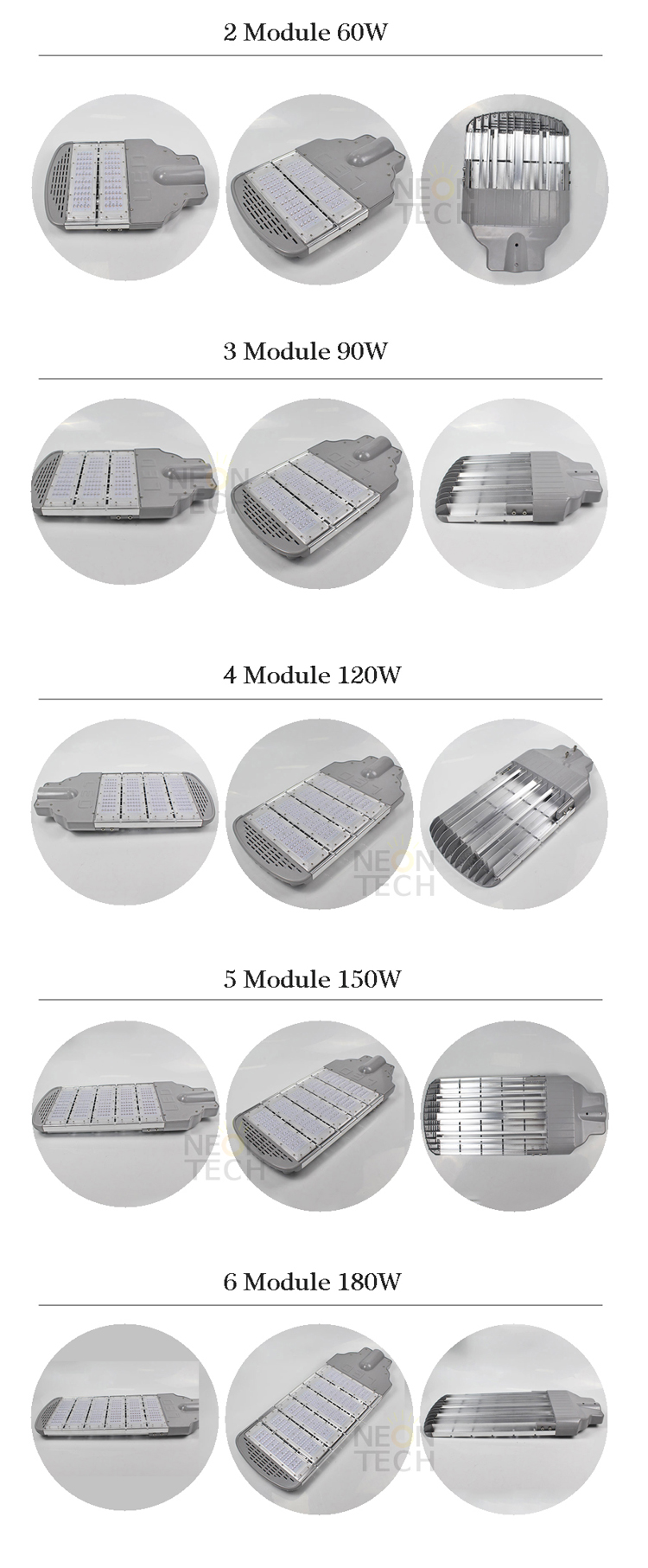 Grey Shell Outdoor LED Street Lights Die Casting Aluminum Material 115lm/w