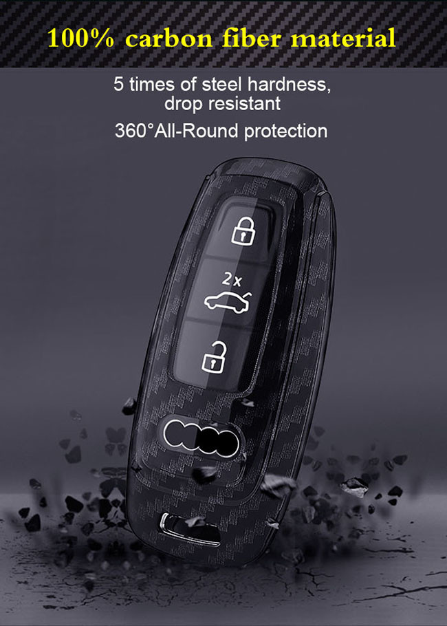3K Hand - Laid Glossy Lightweight Audi Carbon Key Cover