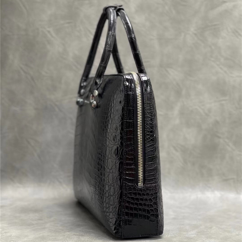Exotic Real True Alligator Belly Skin Office Men's Briefcase Bag Authentic Genuine Crocodile Leather Male Large Handbag