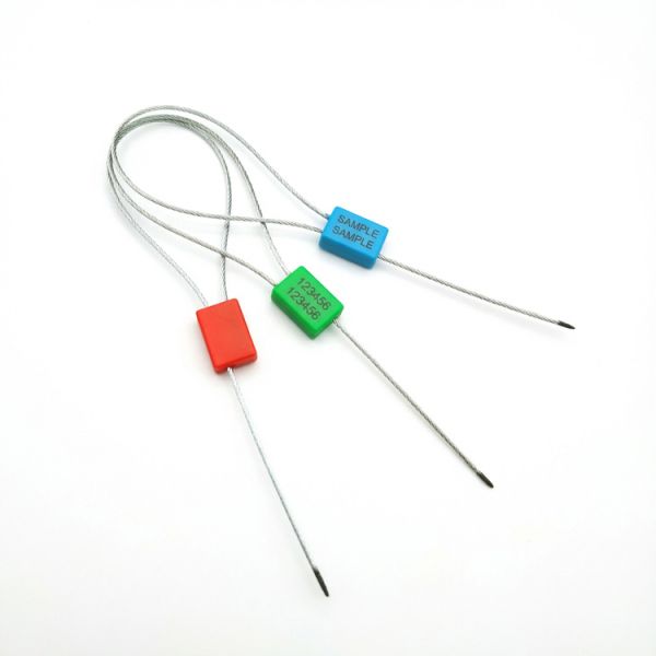 Orange 1.8 mm Cable Diameter Security Wire Seal with 1.53 KN Tensile Strength and Pull Tight Locking Mechanism