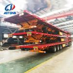 3 Axle Lowbed Truck Low Bed Flatbed Semi Trailer for Transporting Cargo and