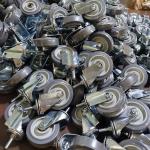 4 Inch Soft Thermplastic Rubber Wheels Grey TPR Ball Bearing Stem Caster Wheels