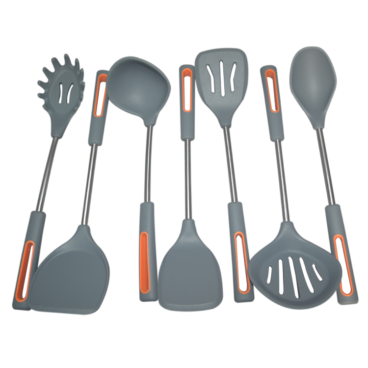 Customized Silicone Spatula Kitchenaid Cooking Utensil Set 8 Pieces Eco Friendly