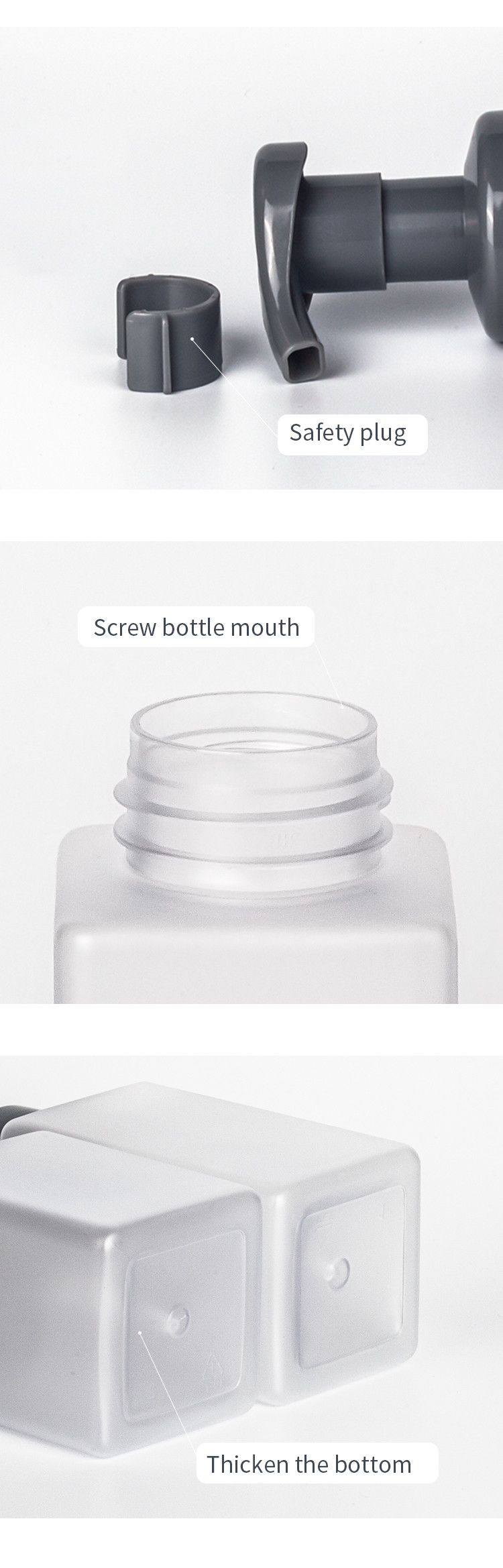 Reusable Cosmetic Foam Bottle Refillable 70mm Width 500ml Capacity