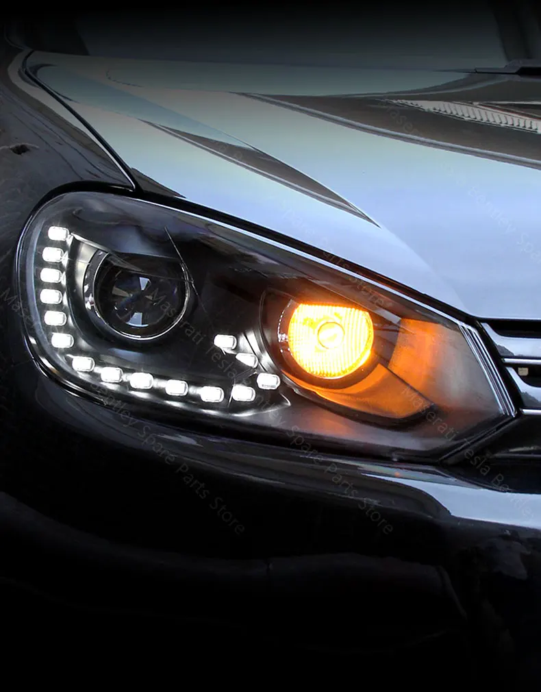 Headlight Assembly For Volkswagen VW Golf 6 Modification 6 Gti R20 Tear Eye DRL LED Front Headlight