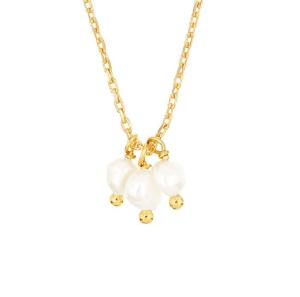 China 925 Sterling Silver Three Freshwater Pearls Charm Pendant Necklace for Women 16&quot; 1&quot; 1 wholesale