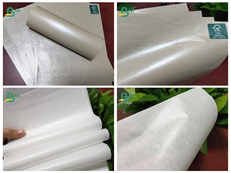 FDA 40 To 160GSM Kraft Paper With PE One Side Coated For Packing Chicken Rolls