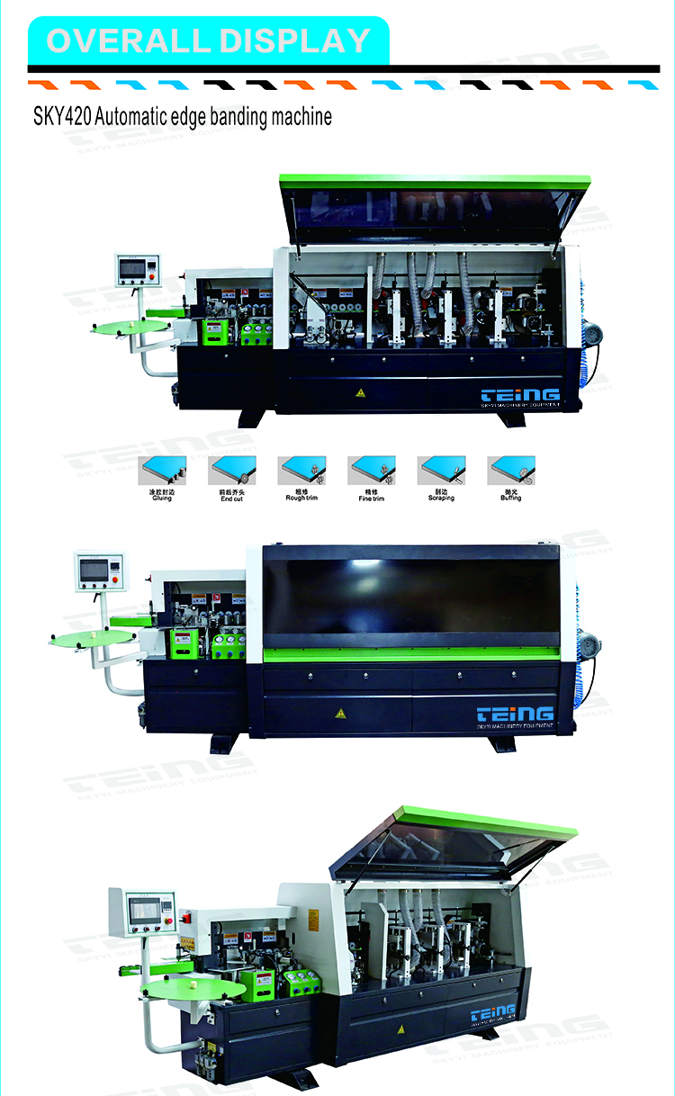 8.5kW Power Automatic Edge Bander with Double Trimming and Electric Lifting Mode SKY420