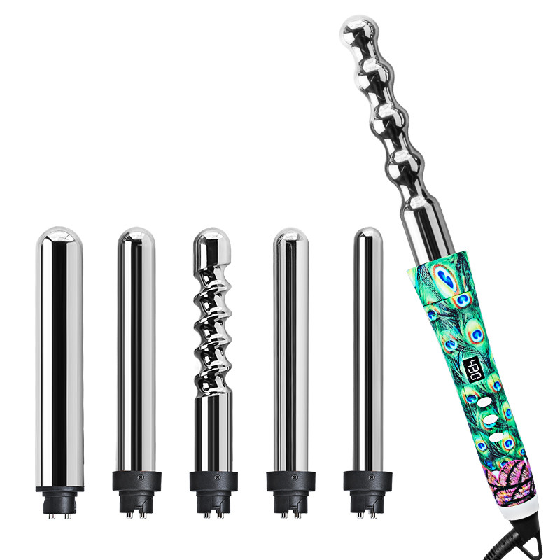 110-240V Interchangeable Curling Iron Set , CB 6 in 1 professional curling wand